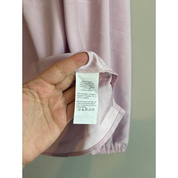 NWT J.Crew Puff-Sleeve Satin Back Crepe Top In Lavender Size Large Tall - Picture 4 of 5
